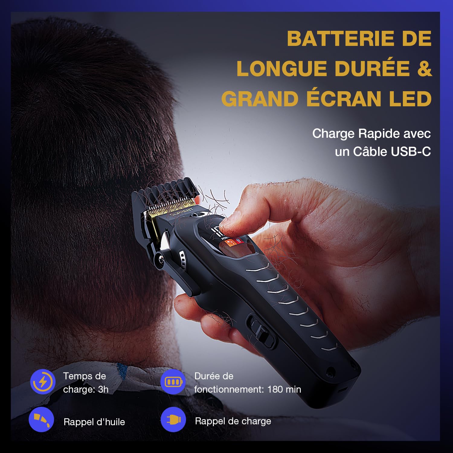 SUPRENT Tondeuse Cheveux Hommes Professionnelle-Tondeuse à Cheveux Sans Fil