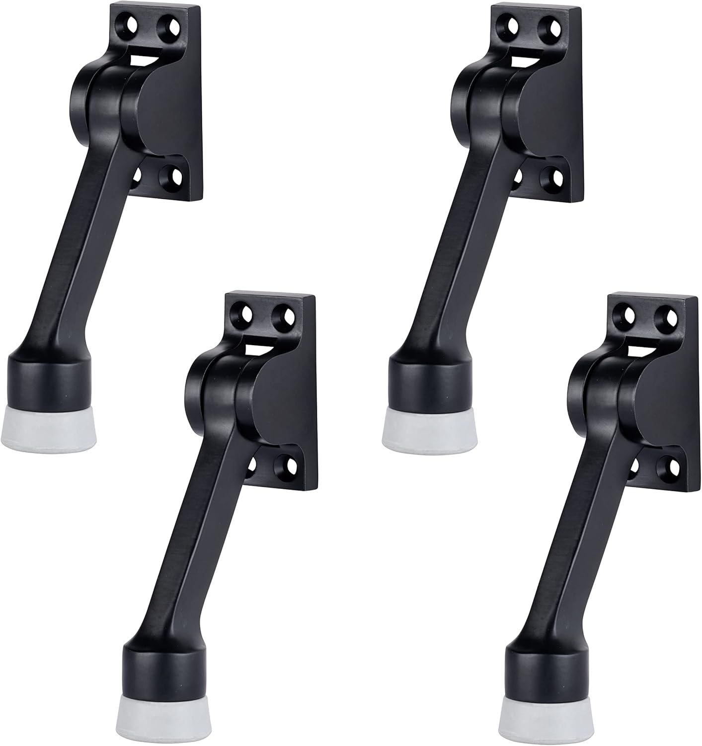 BRINKS Commercial 4Pack 4" KickDown Door Stop, Matte Black Finish Non