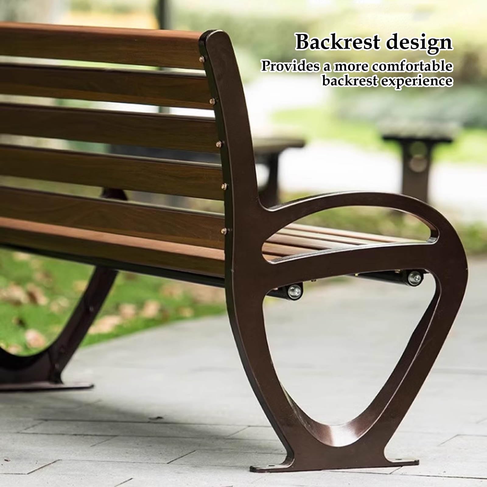 Banco Jardin Exterior de Hierro Fundido con Respaldo y Reposabrazos, for Parques, Terrazas, Patios y Balcones