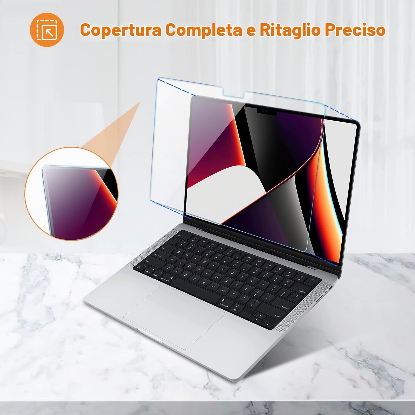Zshion Pellicola protettiva antigraffio per MacBook Pro 16 16.2 pollici M1 Pro & M1 Max Chip Modello A2485 (2021) Ultra trasparente [2 pezzi