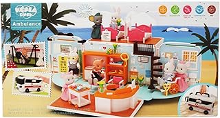 مجموعة ألعاب سيارة اسعاف بسيطة سهلة الاستخدام مع ميزات سيارة اسعاف ممتعة للأطفال - متعددة الألوان