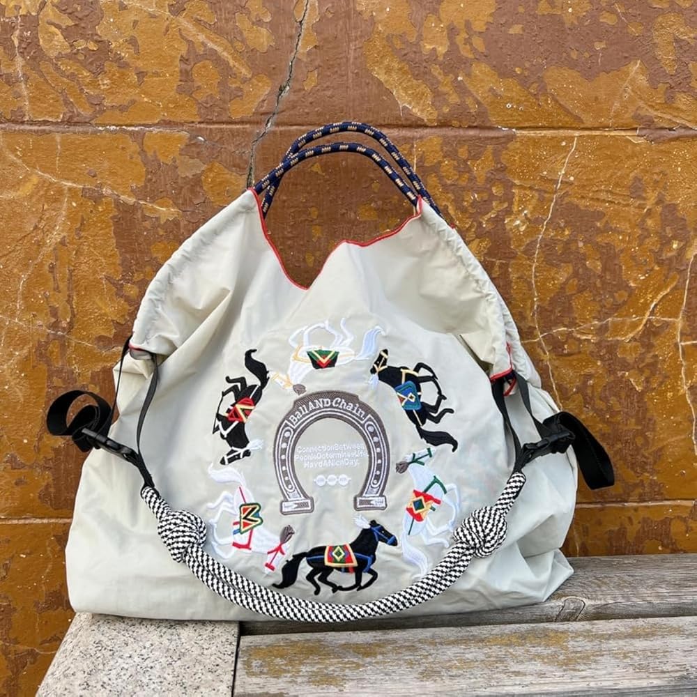 ショルダーバッグ　エコバッグ　ハンドメイド 手提げ紐つきショルダーバッグの作り方【型紙不要】斜めがけにも