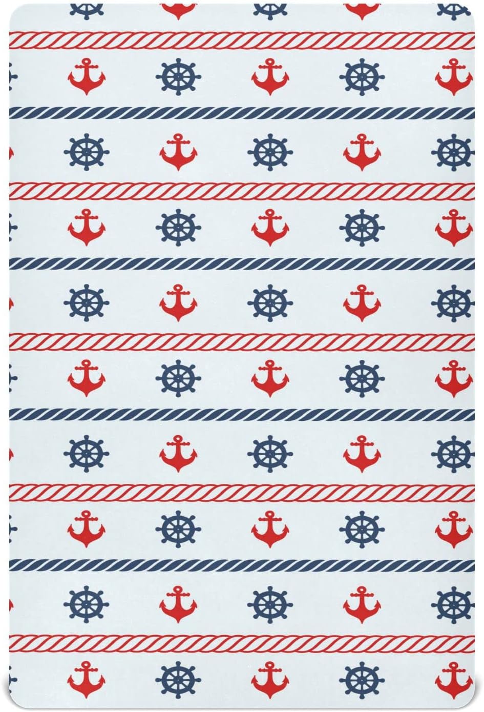 Anchor Stripes Baby Crib Sheets Fitted Crib Sheet, Boys