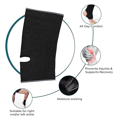 Miniatura 3 de NEOTech Care Tobillera (1 unidad) - Tacón abierto, ligero, tejido de punto elástico y transpirable, compresión media, para hombres, mujeres, niños,