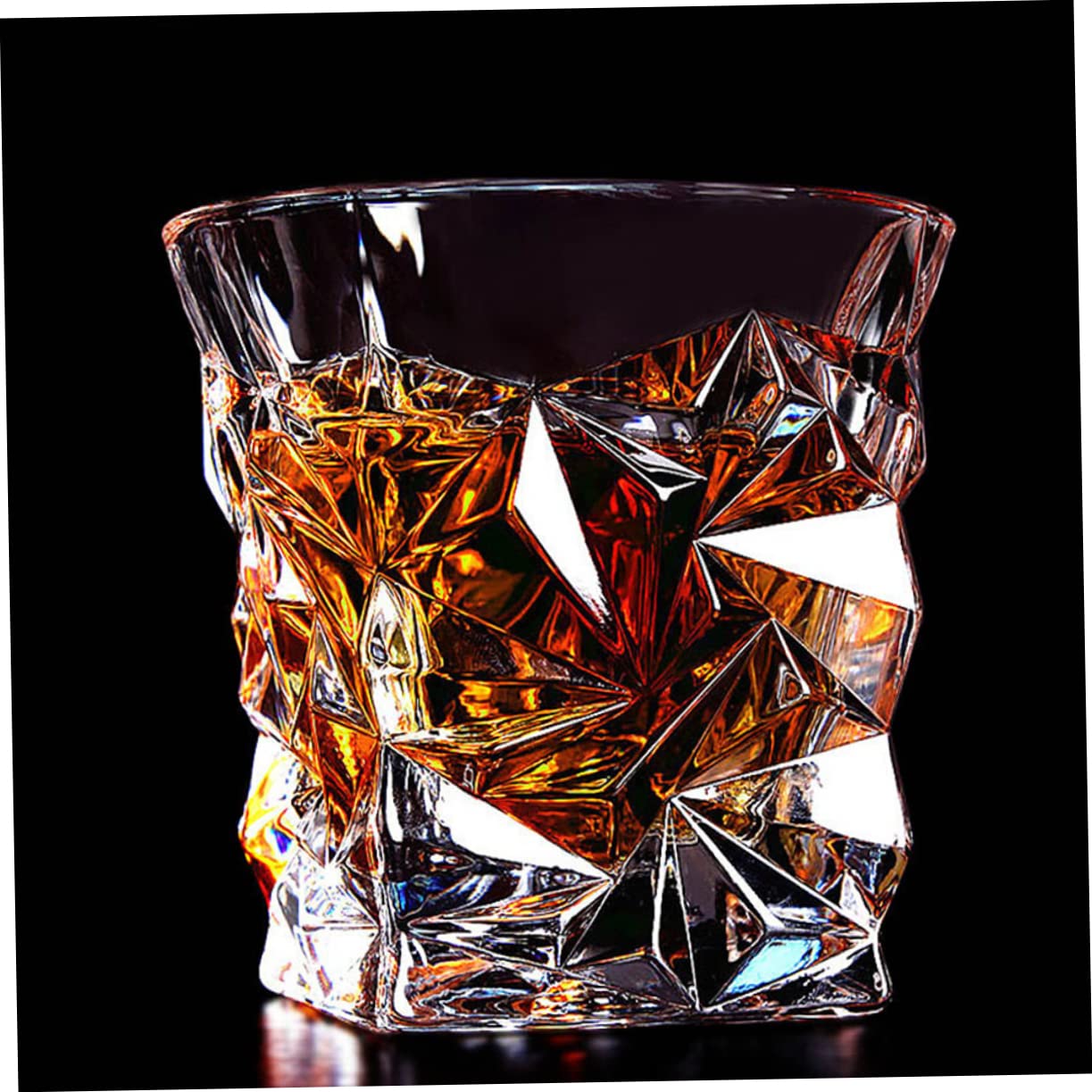 Cabilock 3 Sätze Whiskyglas Aus Bleifreiem Kristallglas Kreatives Diamantgeschliffenes Design Hochwertige Bierkrüge Für Restaurantdekoration Transparent Drinnen Und Draußen 2 Stück * 3