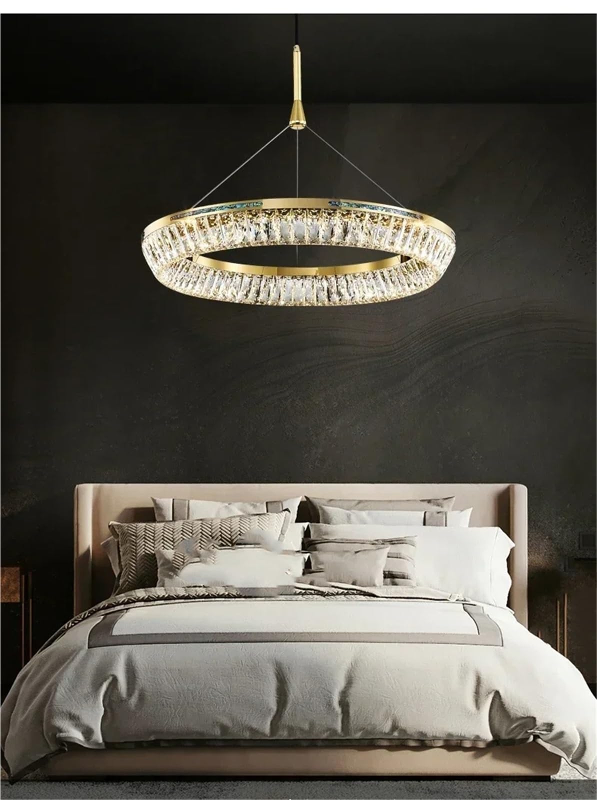 ZTCHSENZT Art Deco Round 3 Layer LED Dimmable Silver Gold Crystal Ceiling Lights Ceiling Lamp for Foyer,Dimmable-Dia80cm
