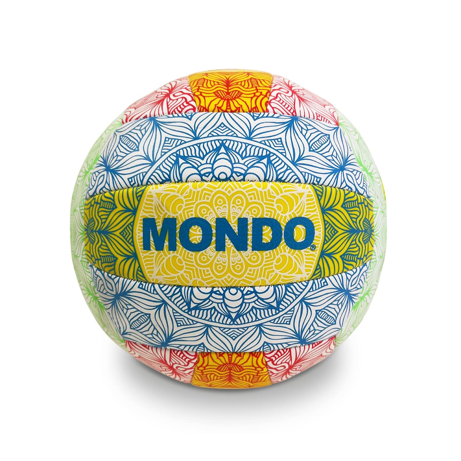 MONDO Mandala Pallone Beach Volley, Colore Bianco Giallo Arancione, Misura 5, 13815