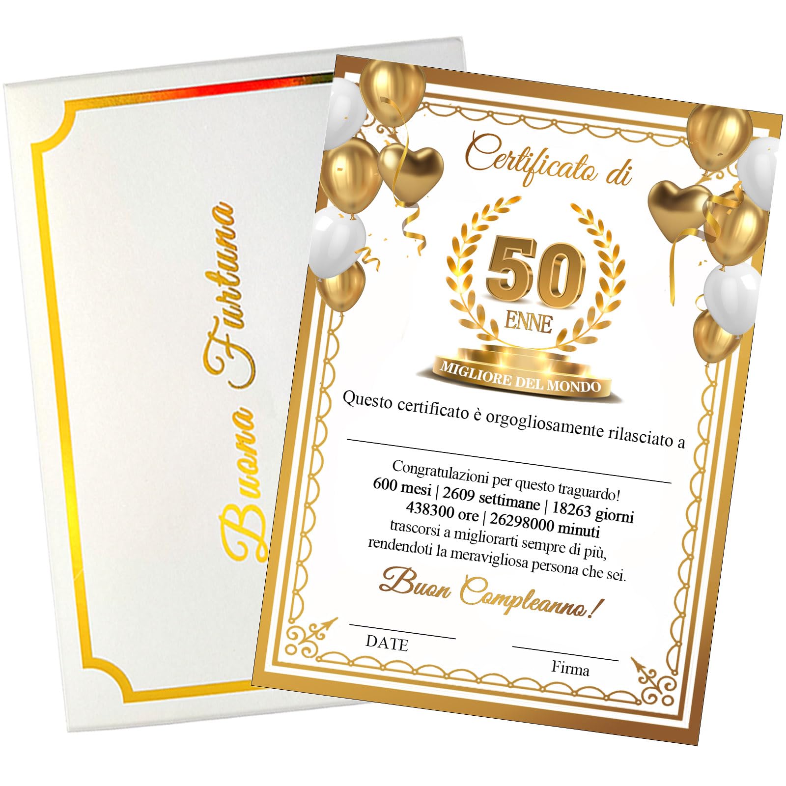 Biglietto Compleanno 50 Anni Stile Passaporto 1975 - Libro Auguri Con Giochi - Foto 9