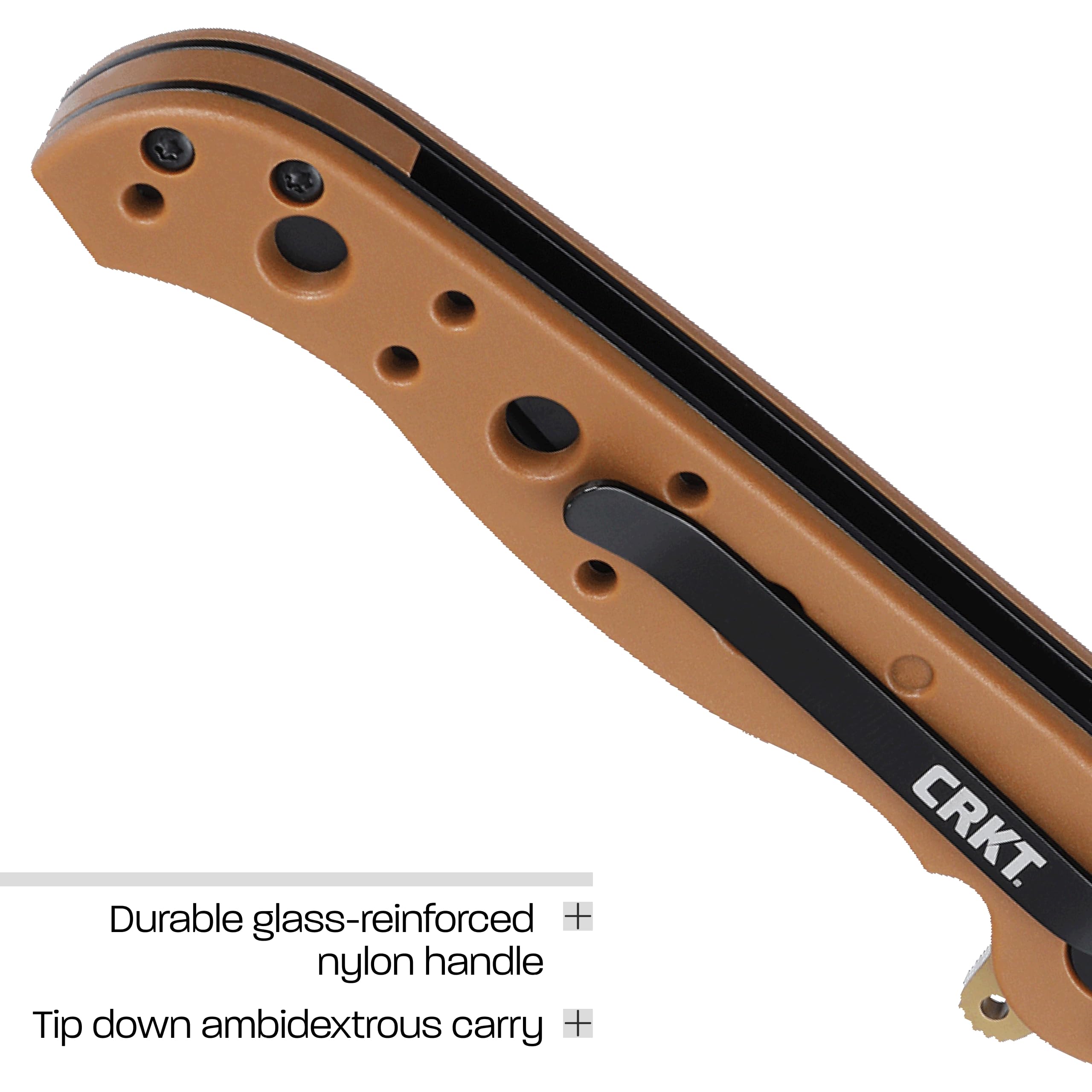 CRKT M16-10DZ Everyday Carry Klappmesser Tanto mit D2-Stahlklinge, glasverstärktem Nylongriff, Liner Lock, M16-10DZ