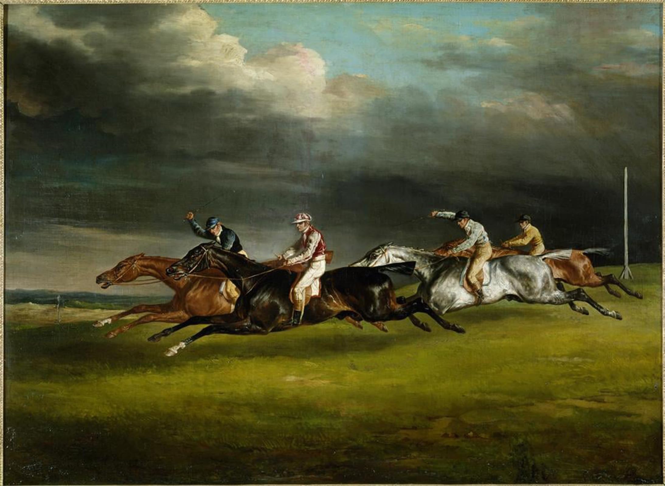 ARTXLXXBN Famous Painting Canvas Artwork Graffiti Print Horses Race by Theodore Gericault Portrait Canvas Image for Home Decor 60x90cm