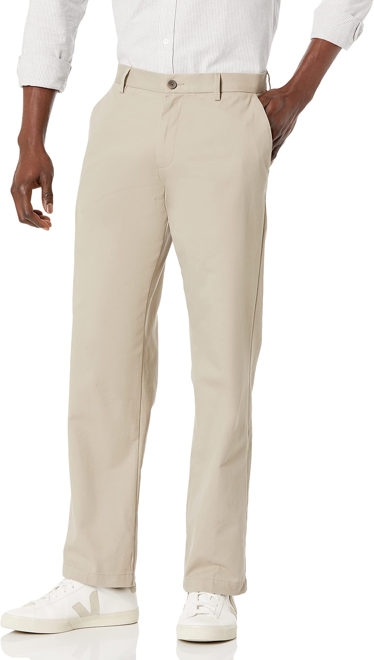 Amazon EssentialsMen's Classic-Fit Wrinkle-Resistant Flat-Front Chino Pant (Available in Big & Tall)OEKO-TEX STANDARD 100