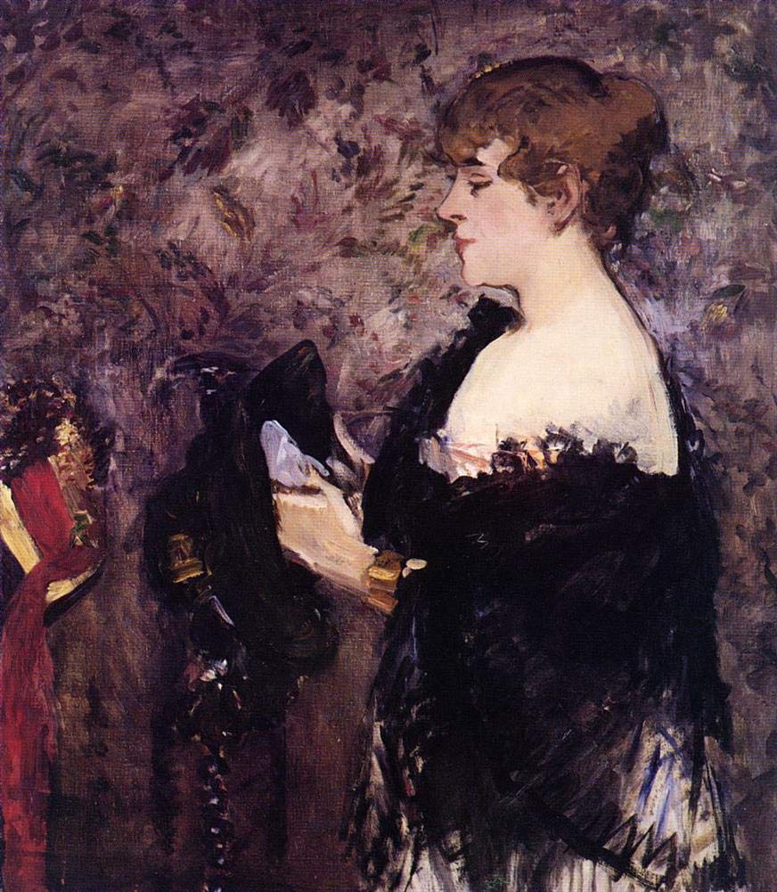 エドゥアール・マネ、【女とおうむ】、希少な額装用画集より、状態良好 エドゥアール・マネ、【女とおうむ】、希少な額装用画集より