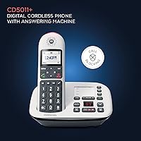Vista 5 de Teléfono inalámbrico Motorola CD5011 con contestador automático y 1 auricular DECT 6.0, botones grandes, pantalla retroiluminada grande, aumento