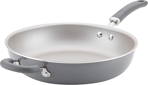 Miniatura 5 de Rachael Ray Create Delicious - Sartén hondo antiadherente, 12.5 pulgadas, rojo (Red Shimmer)