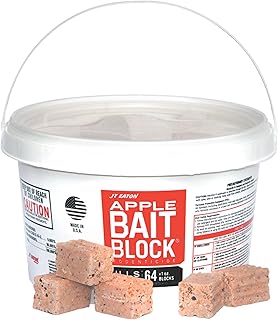 Bait Block Apple Flavor Rodenticide – 4 lb. Pail – Effective Rodent Control Bait Blocks – Long-Lasting and Easy to Use