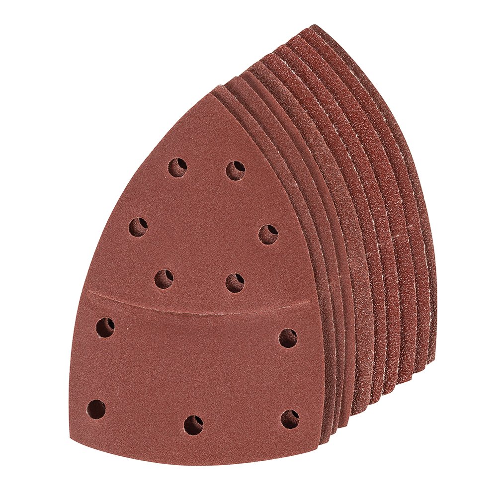 Silverline Red 380895 Hook And Loop Multi-Sander Sheets 102 X 62 Mm, 93 Mm 10Pk 2 X 40, 60, 80, 120, 180 Grit