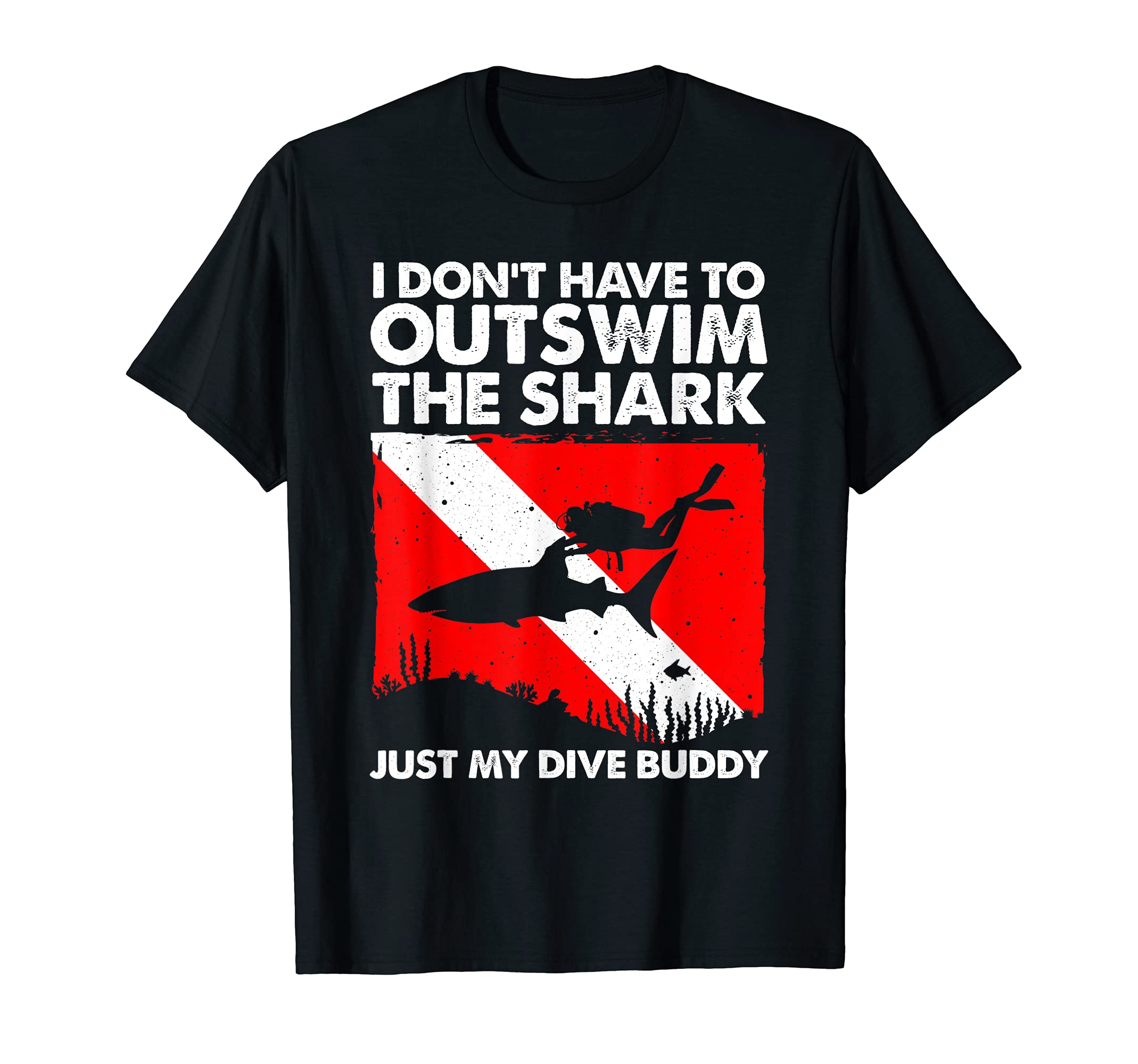 Best Scuba Diver Gift Ocean Animal Pun Lover HumorFunny Scuba Diving Design For Men Women Shark Diving Buddy T-ShirtOEKO-TEX STANDARD 100