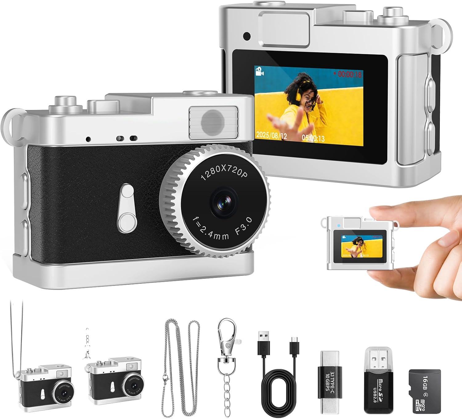 Keychain Camera, 16GB Mini Digital...