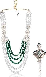 jiyanshi fashion Pearl Beaded One-Line Groom Mala with Designer Brooch-picture-36