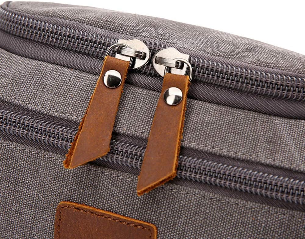 Toiletry Bag For Men And Women Personalized Shaving Kit Bag Dopp Kit For Men Travel Shaving Bag Flip Cover Mens Toiletry Bag Leather Canvas Dopp Kit For Travel (Grey(Blank))