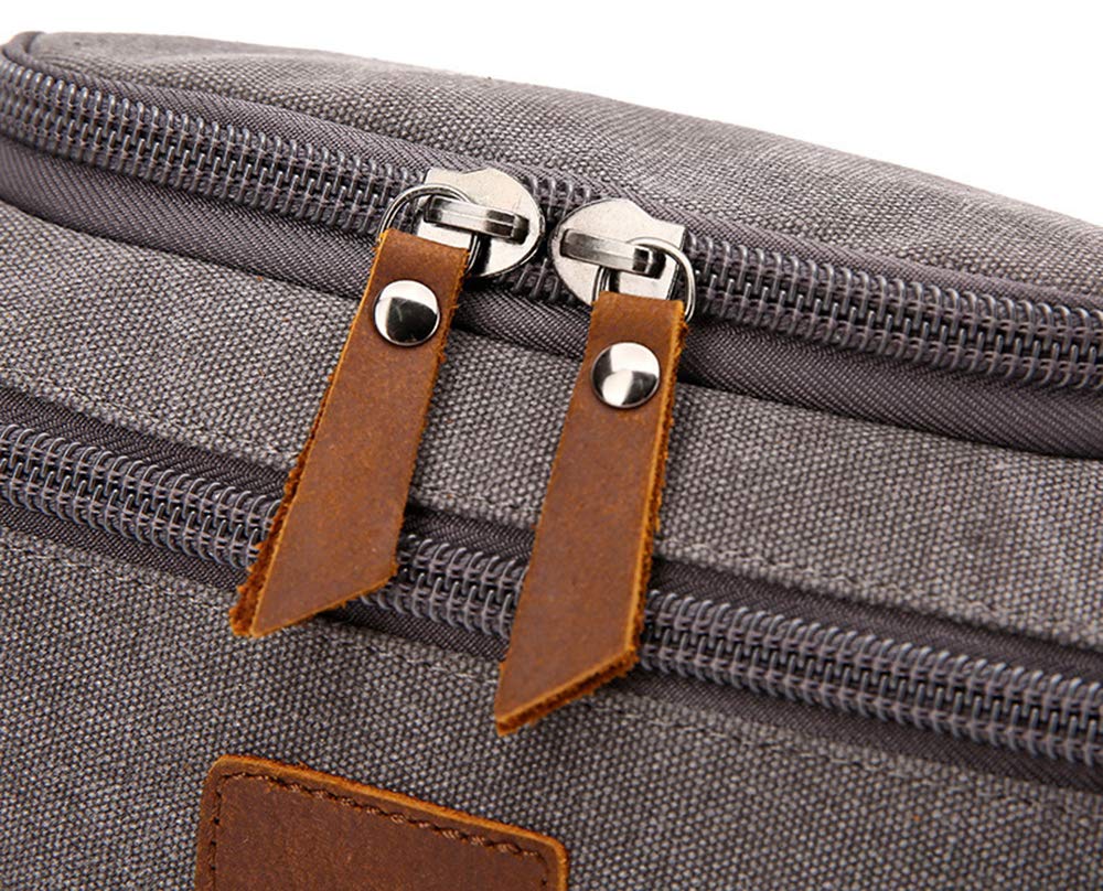 Toiletry Bag For Men And Women Personalized Shaving Kit Bag Dopp Kit For Men Travel Shaving Bag Flip Cover Mens Toiletry Bag Leather Canvas Dopp Kit For Travel (Grey(Blank))