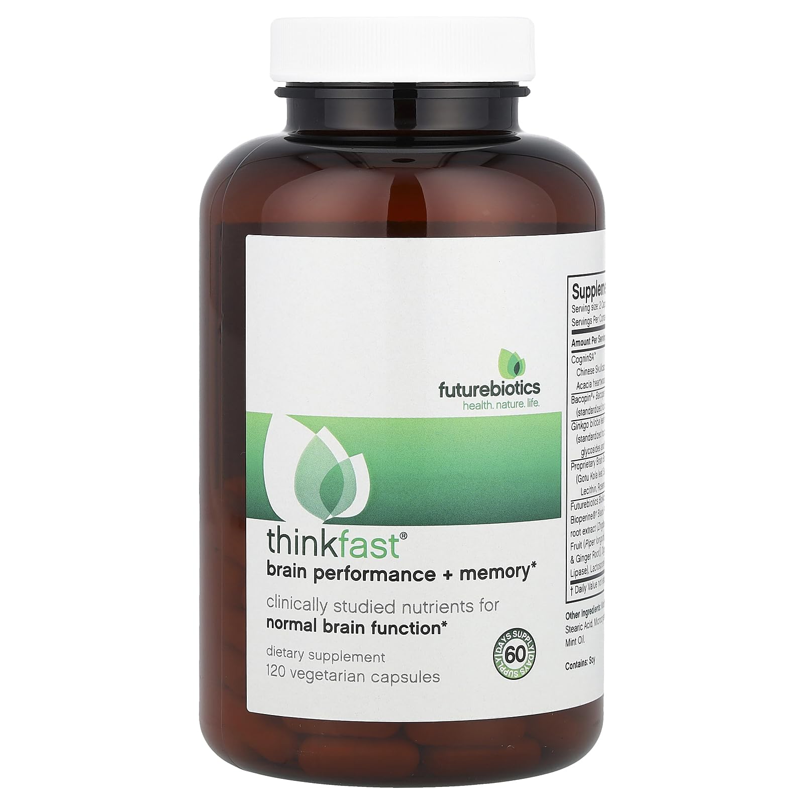 Futurebiotics Thinkfast, Brain Performance + Memory, 120 Vegetarian Capsules