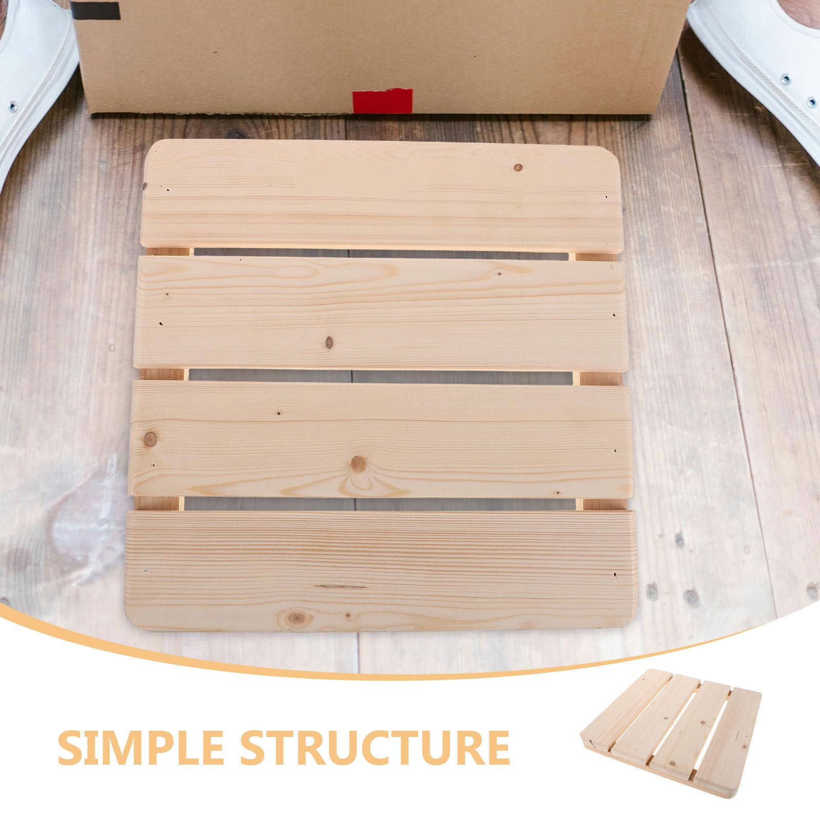 PACKOVE 2 Piezas Alfombra de Ducha de Madera Maciza Antideslizante Listones, Fácil de Limpiar Suelo Elevado de 30cm para Baño, SPA o Sauna Instalación Sencilla
