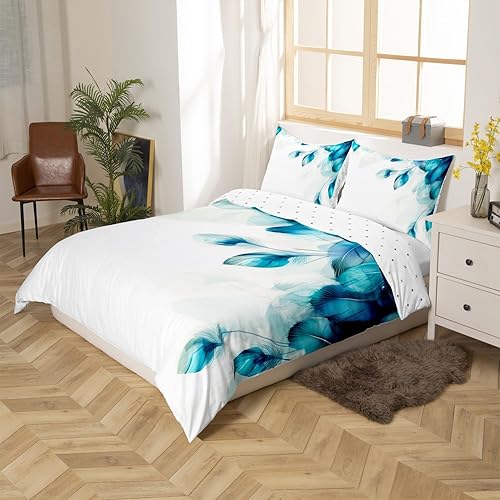 Miniatura 2 de Erosebridal Juego de funda de edredón de decoración de pavo real para niños, juego de ropa de cama con estampado de animales lindos para adultos,