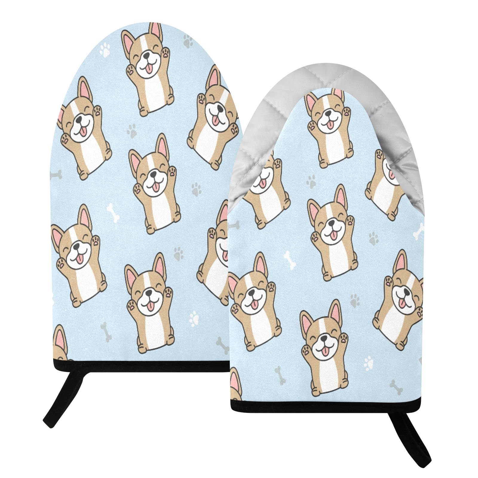 BURSTDDY Cute Dog Oven Mitt,Heat Resistant Kitchen Mitts for Cooking