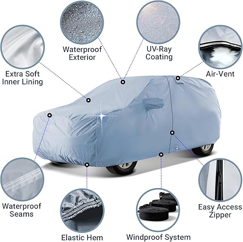 Miniatura 4 de Funda de automóvil SUV personalizada para Audi Q8 (año 2019-2024)  Cubierta impermeable para todo tipo de clima para UV, lluvia, nieve y hielo.