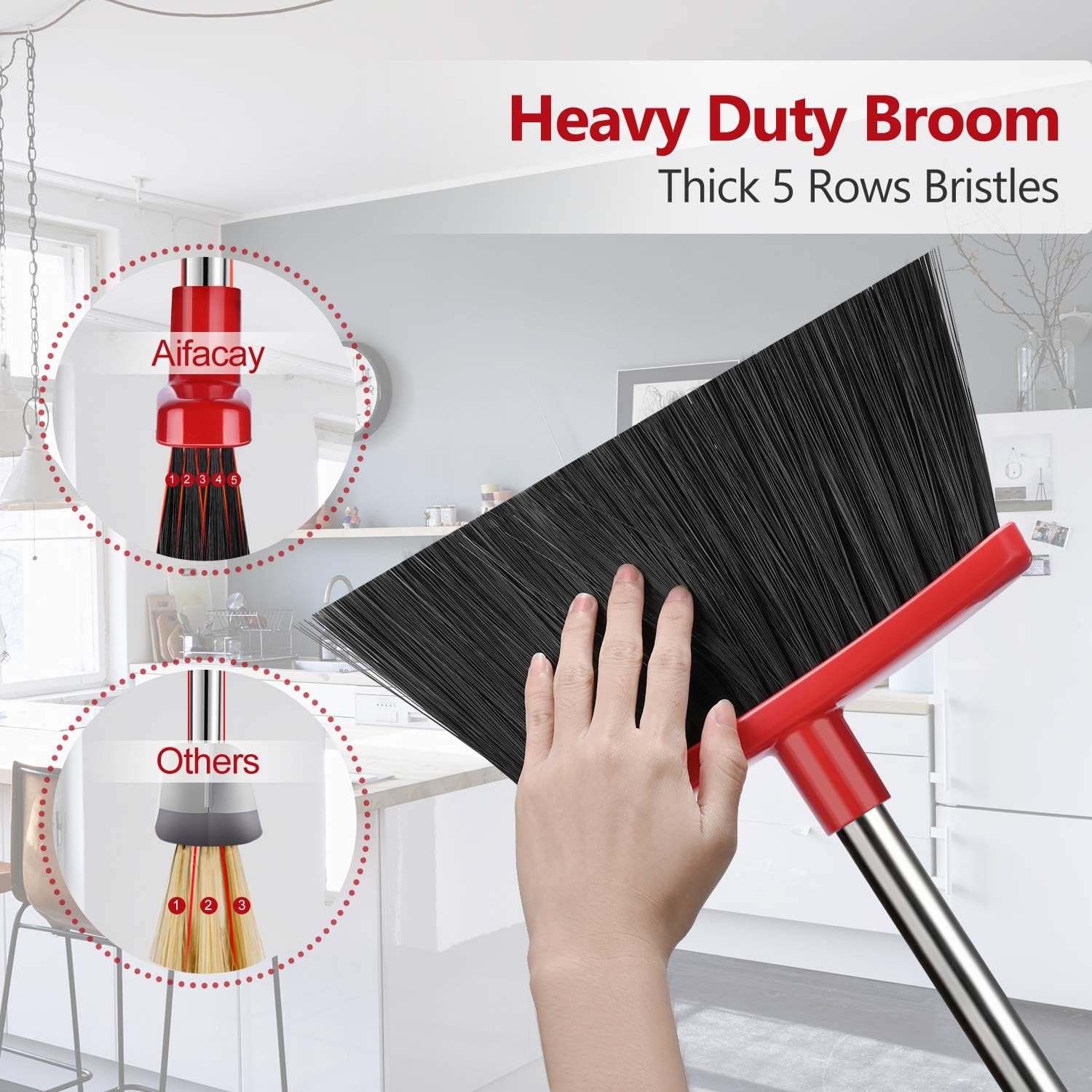 Buy Broom and Dustpan Set, Dust Pan and Broom Combo for Floor Cleaning
