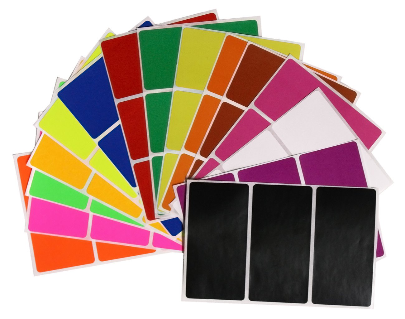 Bright Colored Stickers for Name Tags Labels 10 cm x 5 cm 15 Coloured Stickers (102 mm x 51 mm) - 45 Pack by Royal Green — image 1