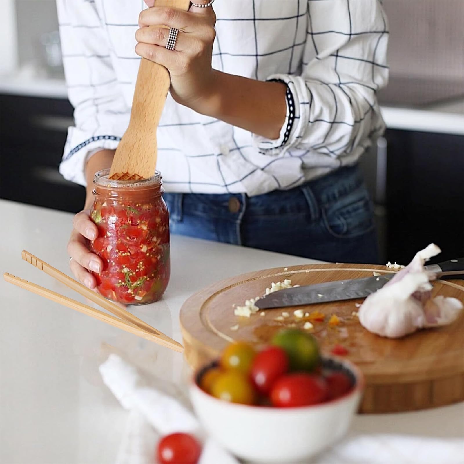 Accesorios de Fermentación, Pesas de Vidrio con Asa y Válvula para Chucrut, Kimchi