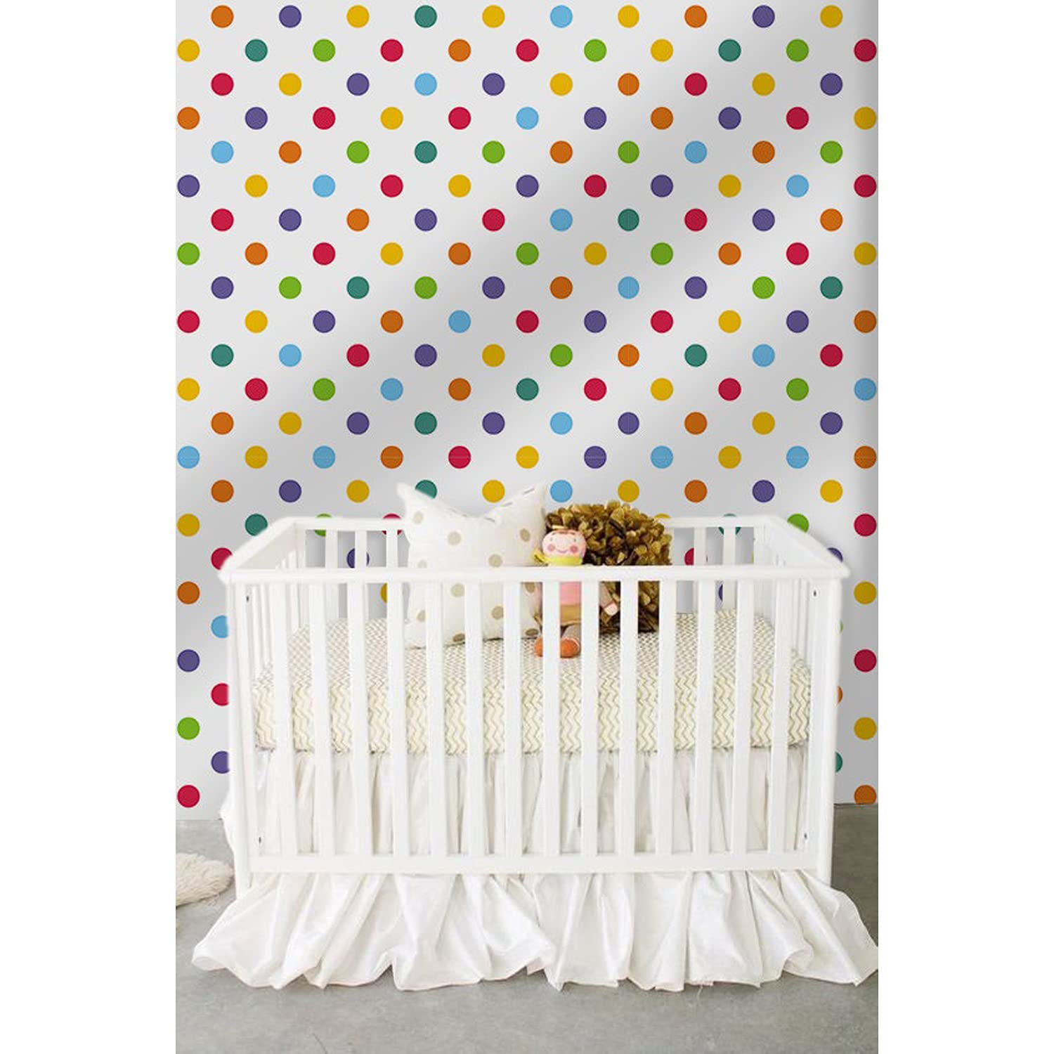 Fotomurale con foto pegatina decorativo de lunares 250x104 cm para pared de salón y dormitorio