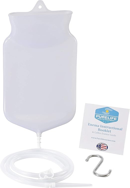 Silicone Enema Bag Kit 4 Qt Extra Large Clear 100