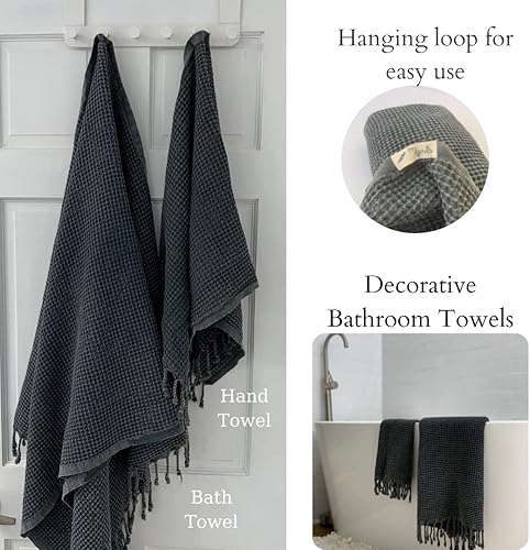 Vista 52 de Toallas de mano turcas, toalla de cocina, toalla de baño decorativa para té, paño de mano, cara, pelo, toallas de mano negras, toallas de mano