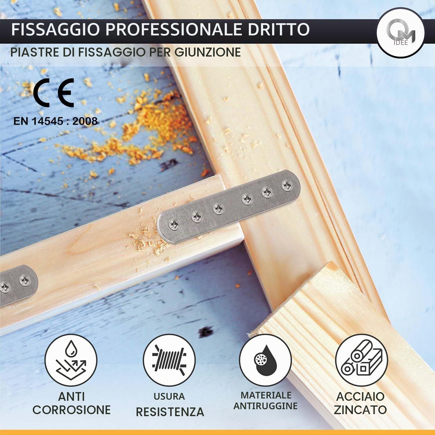 20 x Piastre di giunzione per riparazione ( 60 x 16 x 1.5 ) Connettore di fissaggio per mobili in legno, Zincato Argento
