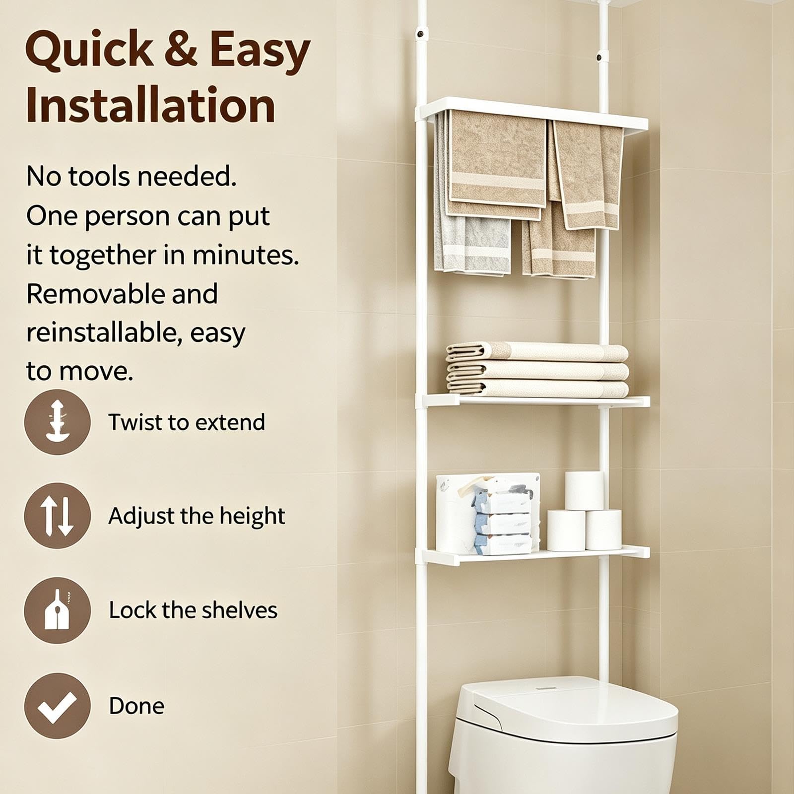 Generico Mensola WC, Scaffale Bagno, Portaoggetti Salvaspazio