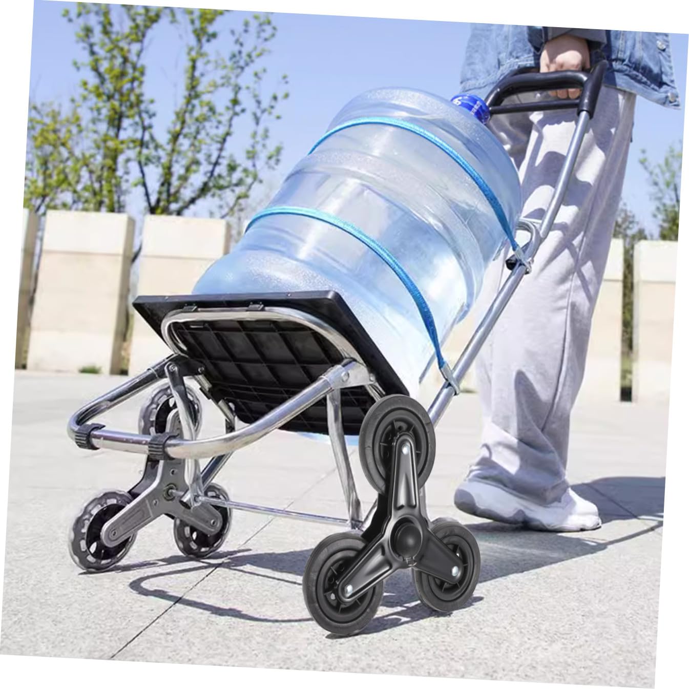 MAGICLULU Ruedas Triangulares para Carro de Compra Eje de Acero Inoxidable, Diseño Estable y Resistente para Subir Escaleras, Ruedas Duraderas para Carrito de Compras