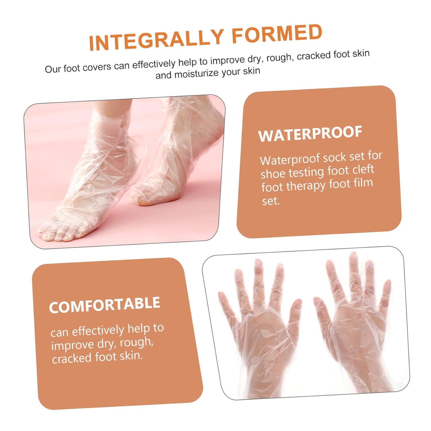 1set Disposable Foot and Hand Covers Foot Gloves and Hand Masks for Spa and Salon Care Moisturizing Socks Prevent Stains While Trying Shoes