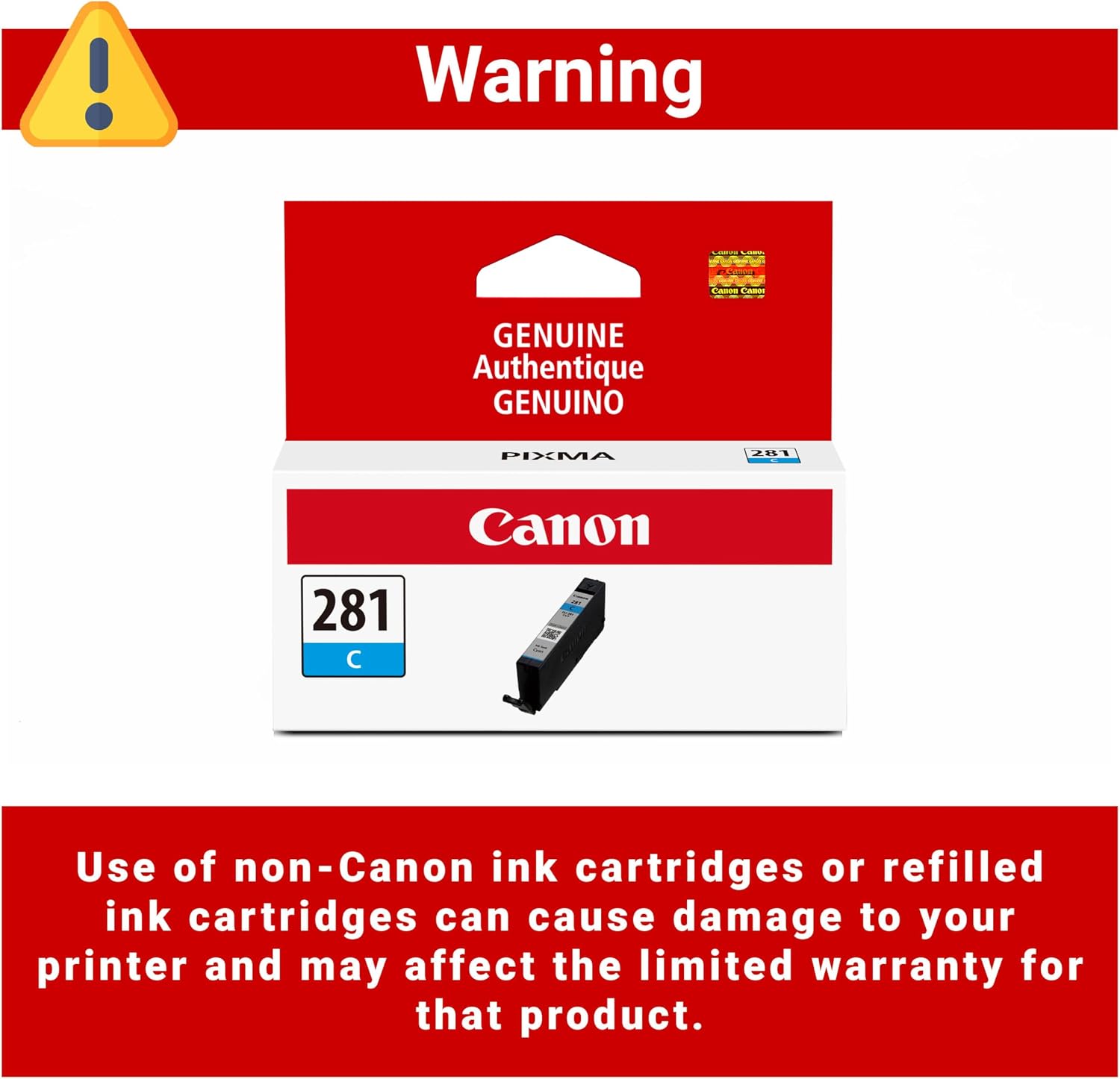 Canon CLI-281 Genuine Cyan Ink Tank, Compatible with TR8520, TS9120,TS8120, TS6120, TS9521C/a, TS9520/a, TS8220, TS6220, TS8320, TS6320, TS702/a, and TR8620/a Series Printers - 7