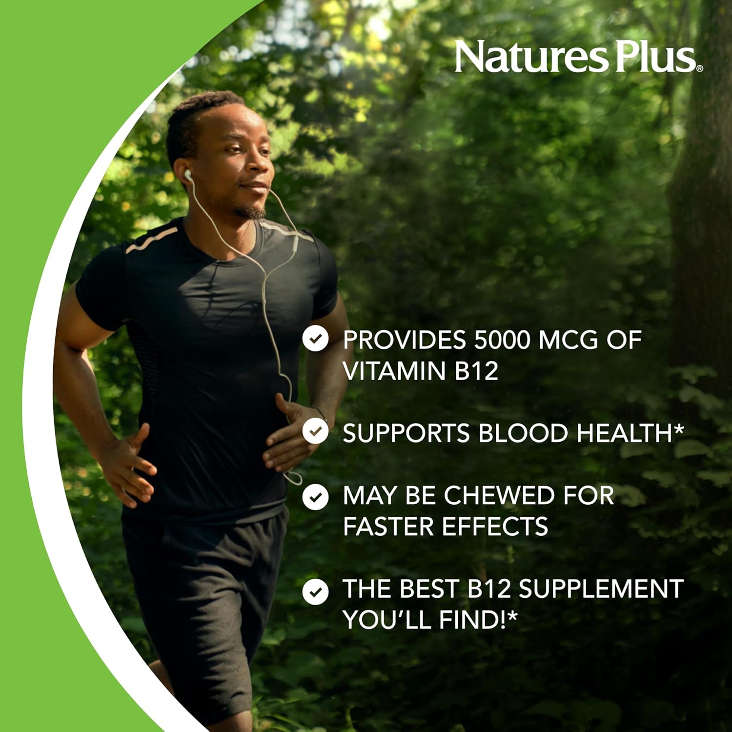 NaturesPlus Shot-O-B12 5000 mcg - 60 Sustained Release Tablets, Pack of 2 - Supports Energy Production & Mood - Vegetarian, Gluten Free - 120 Total Servings
