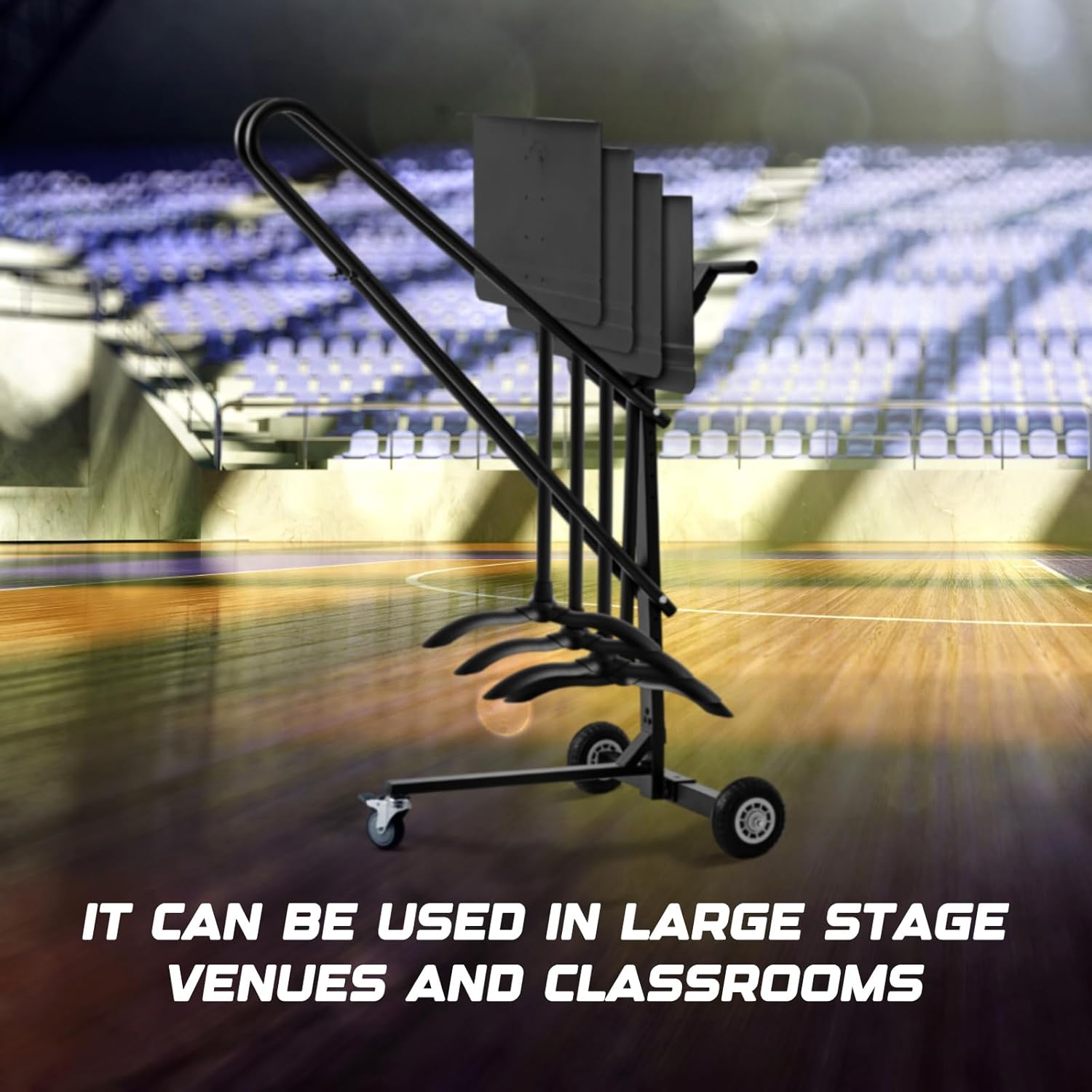 Aurelema Music Stand Storage Cart for 8 Melody Music Stands Metal Portable