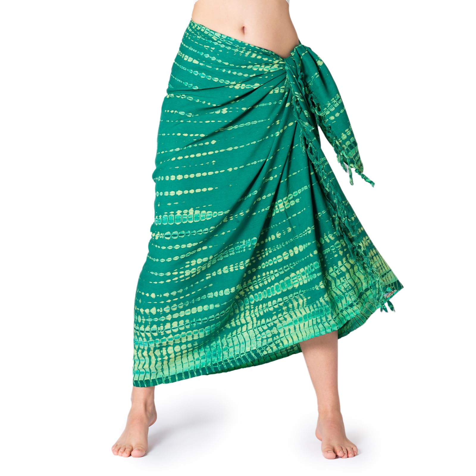 Panasiam Unisex Green Light Green Sarong Tiedye Style, 190X116cm