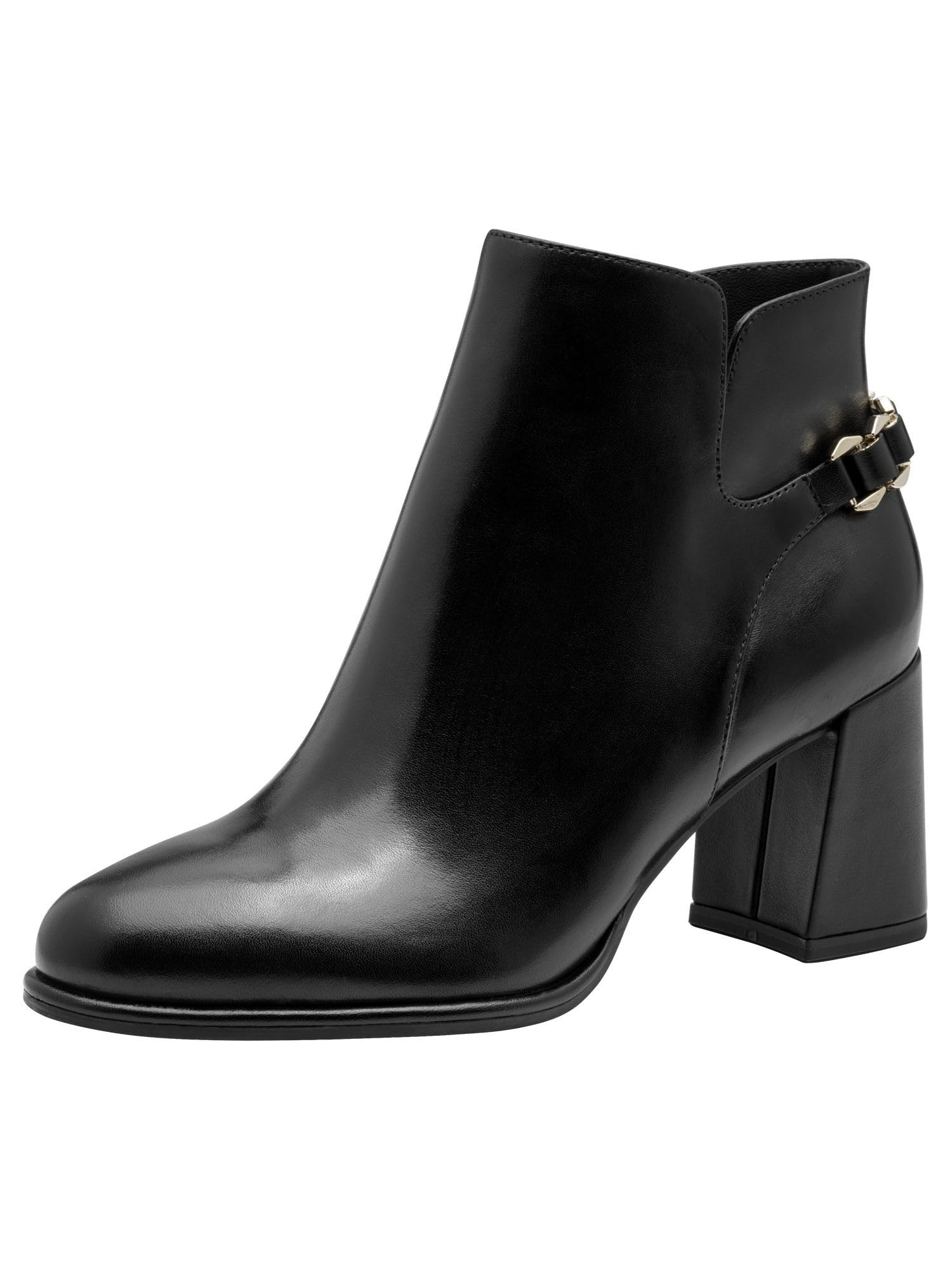 Tamaris Leather Ankle Boots Women's Black Size 37 (4)