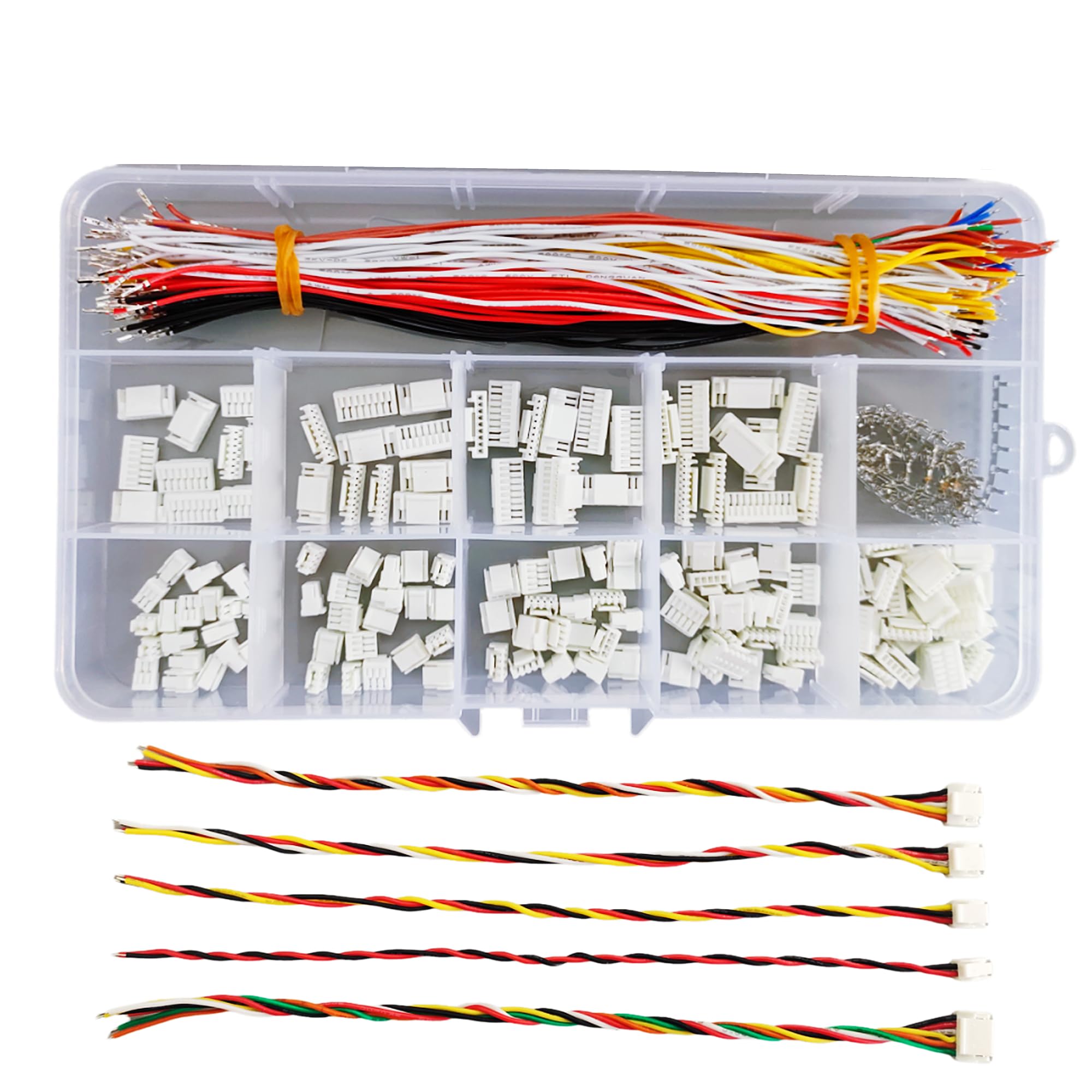 GH 1.25mm Connectors and Single Head Pre-Crimped Soft Silicone Cables Wire kit Compatible with JST GH1.25 Housing Adapter
