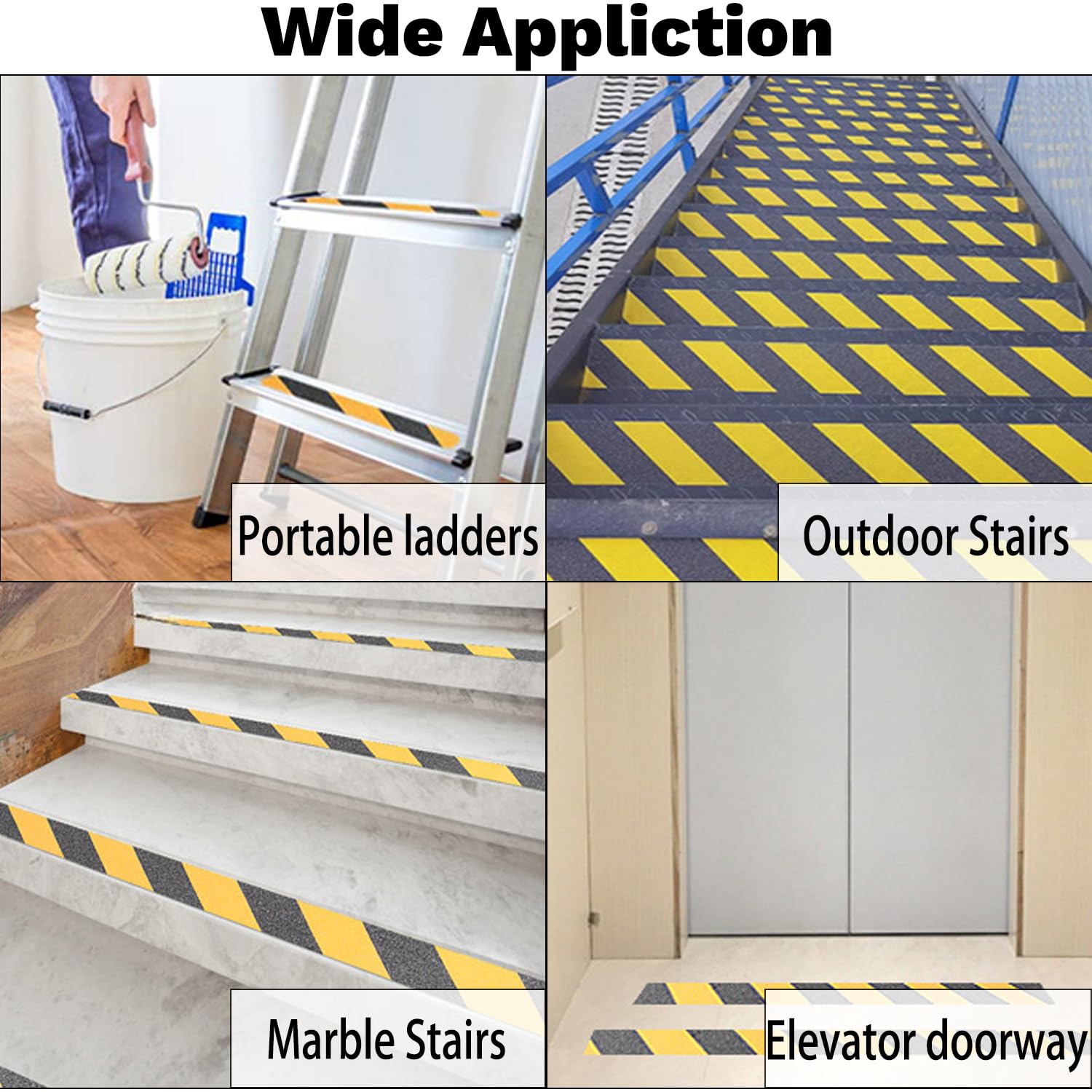 Anti Slip Traction Tape 4'' x 16.4 Ft Grip Tape for Stairs Outdoor/Indoor Heavy Duty Safety Friction, Abrasive Non Slip Tapes Non Skid Roll High Traction Grit for Steps, Ramps, Treads, Walkway