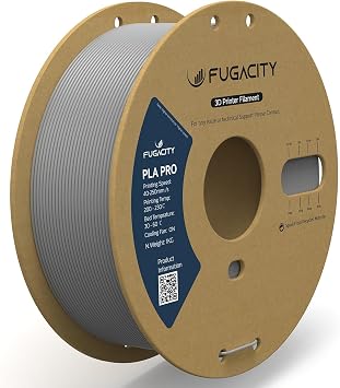 Fugacity PLA Filament 1.75mm, Gray 3D Printer Filament 1KG Spool N.W 2.2lbs, Dimensional Accuracy +/- 0.02mm, Enhanced Printing Effect Fits Most FDM 3D Printers