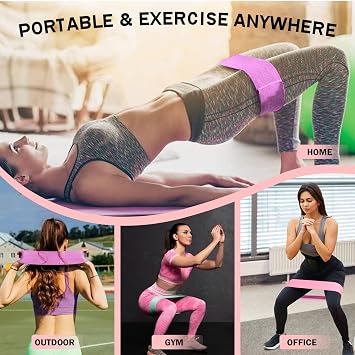 KANGFITER Non-Slip Fabric Resistance Bands for Working Out 3 Levels | Loop Exercise Bands for Booty Leg Butt Glute Hip, Elastic Stretch Workout Bands for Women Men Home Gym Fitness Yoga Pilates