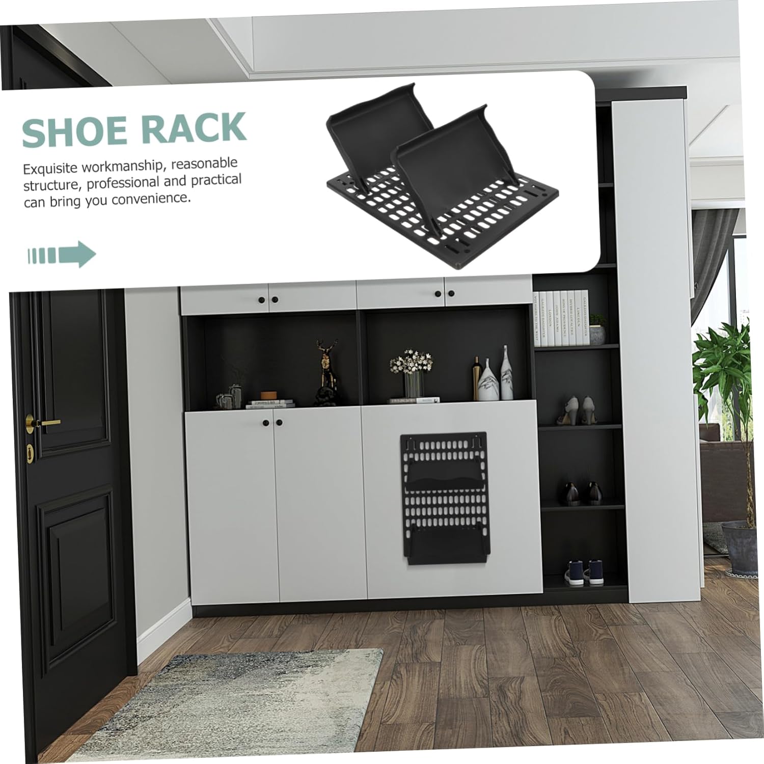 Shoe Rack for Entryway Wall Mount Shoe Hanger Slippers Storage Rack Punch- Easy to Install 1 Set